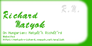 richard matyok business card